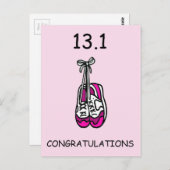 Halve Marathon Gefeliciteerd met haar. Briefkaart (Voorkant / Achterkant)