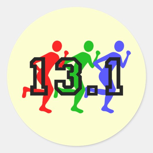 Halve marathon loopt ronde sticker (Voorkant)