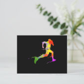 Halve marathonloper gravende joggen actief briefkaart (Staand voorkant)