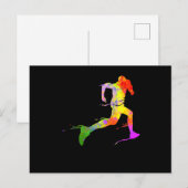 Halve marathonloper gravende joggen actief briefkaart (Voorkant / Achterkant)
