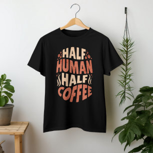 Halve menselijke koffie t-shirt
