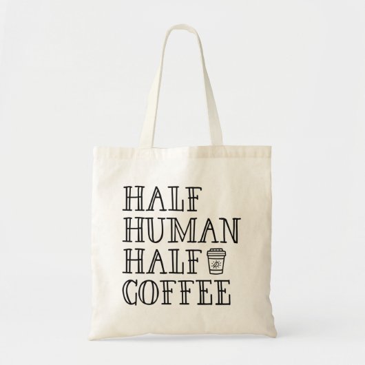 Halve menselijke koffie tote bag (Voorkant)