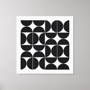 Halve mod-cirkels in zwart canvas afdruk
