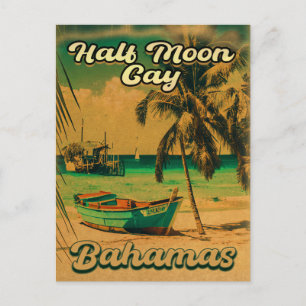 Halve Moon Cay Bahamas Retro Vacatie 60 s Briefkaart