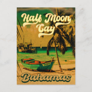 Halve Moon Cay Bahamas Retro  Vacatie 60 s Briefkaart
