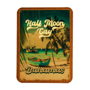 Halve Moon Cay Bahamas Retro  Vacatie 60 s Magneet