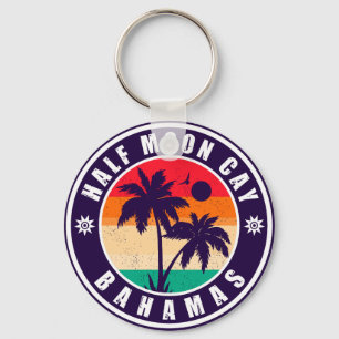 Halve Moon Cay Bahamas Retro  Vacatie 60 s Sleutelhanger
