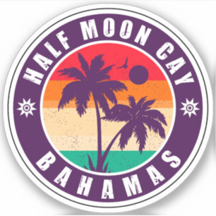 Halve Moon Cay Bahamas Retro  Vacatie 60 s Sticker