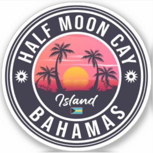Halve Moon Cay Bahamas Retro  Vacatie 60 s Sticker