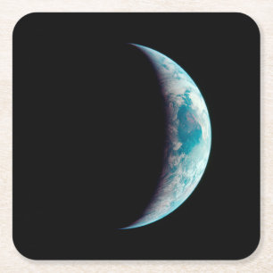 halve planeet aarde wetenschap ruimte universum ge vierkante kartonnen onderzetter