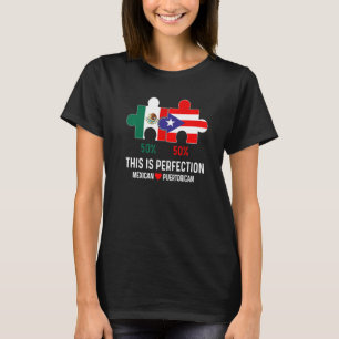 Halve Puerto Ricaanse halve Mexicaanse vlag Gemeng T-shirt