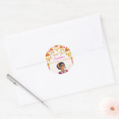 Halve Saree ceremonie schattig Indiase meisje guns Ronde Sticker (Envelop)