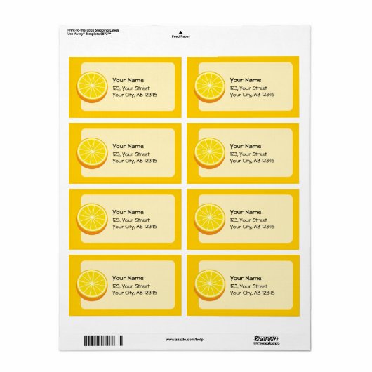 Halve Sinaasappel Etiket (Full Sheet)