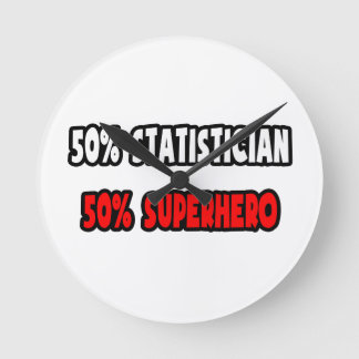 Halve statisticus ... Half superheld Ronde Klok