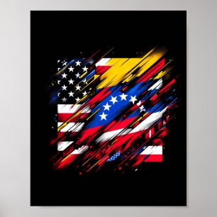 Halve Venezolaanse vlag _ vintage venezuela usa Poster