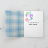 Halve verjaardagstaart op Gingham Kaart (Binnen)