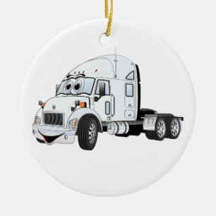 Halve vrachtwagencabine wit keramisch ornament