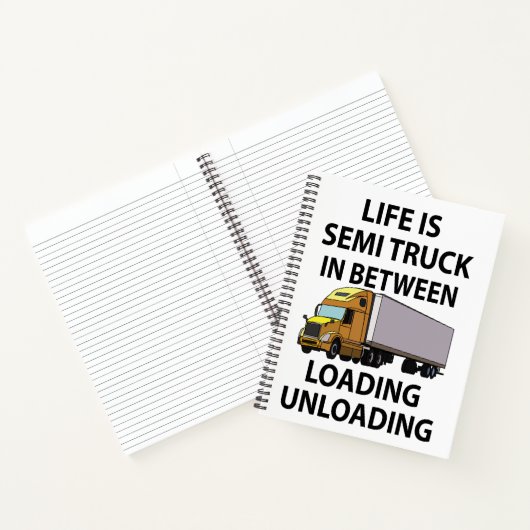 Halve vrachtwagens vrachtwagenchauffeur notitieboek (Binnen)