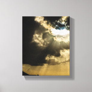 Halve zon tijdens zonnecrisis canvas afdruk
