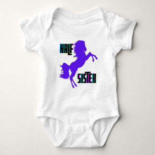 Halve Zus Paarse Pony Broer of Zus Romper