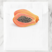 Halved papaya rechthoekige sticker (Tas)