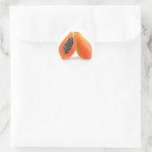 Halved papaya ronde sticker (Tas)