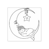 Halvemaan met Baby Rubberstempel (Afrduk)