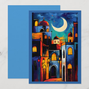 Halvemaangloed Ramadan geometrische moskeeën Kaart