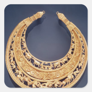 Halvemaanvormig borststuk van Tolstaya Mogila Vierkante Sticker