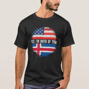 HalverAmerikaans halfAmerikaans IJslands Vlag IJsl T-shirt