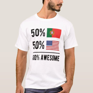 Halveramerikaanse halve Amerikaanse vlag T-shirt