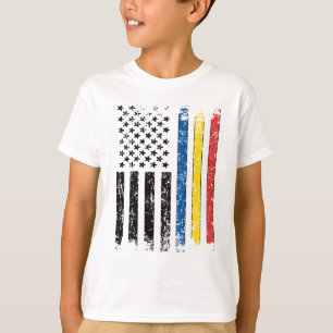 HalverRoemeense halve Amerikaanse vlag Roemenië T-shirt