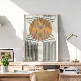 Halverwege de eeuw minimale boog met cirkel poster