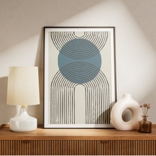 Halverwege de eeuw minimale boog met cirkel poster