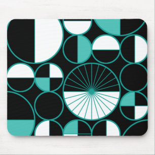 Halves Black Turquoise uit de middeleeuwse moderne Muismat