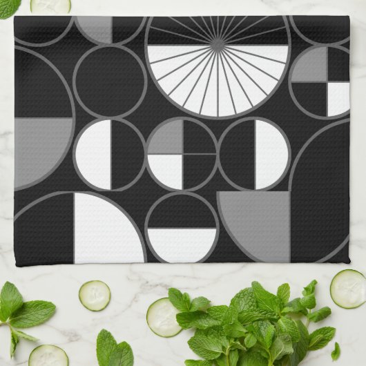 Halves zwart grijs theedoek (Gevouwen)