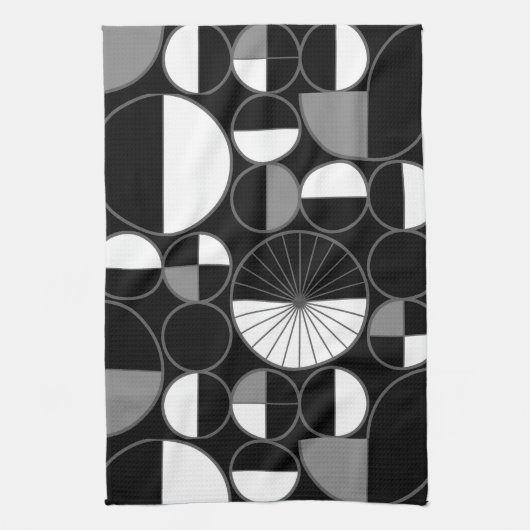 Halves zwart grijs theedoek (Verticaal)