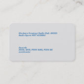 Ham Amateur Radio Blauw Visitekaartje (Achterkant)