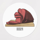 Ham cartoon illustratie labels (Design 1)