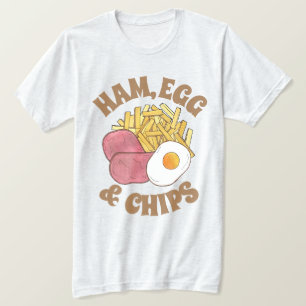 Ham Egg en Chips British Cuisine Pub Food Cooking T-shirt