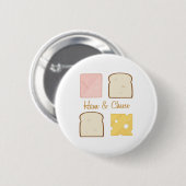 Ham en kaas ronde button 5,7 cm (Voorkant /achterkant)