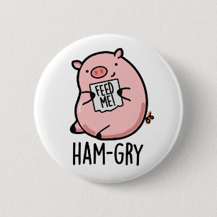 Ham-gry Funny Animal Pig Ronde Button 5,7 Cm