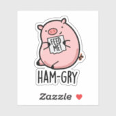 Ham-gry Funny Animal Pig Sticker (Vel)