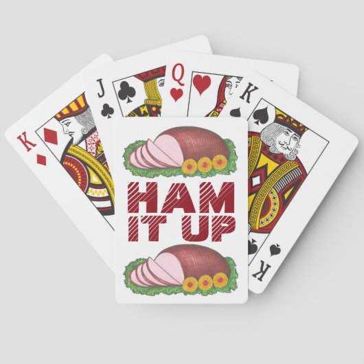 HAM IT UP-Kerstmis met Slich Holiday Ham Pokerkaarten (Achterkant)
