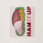 HAM IT UP Pink Holiday Ham Funny kerstpuzzel Legpuzzel (Verticaal)