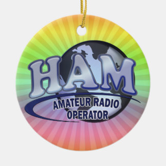HAM LOGO BLUE AMATEUR RADIOOPERATOR KERAMISCH ORNAMENT