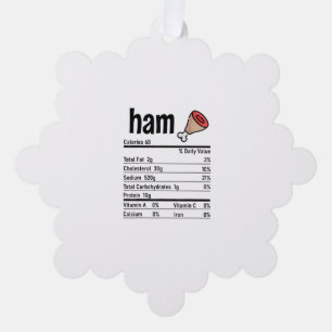 Ham Nutrition Facts Matching Family Thanksgiving A Ornament Kaart