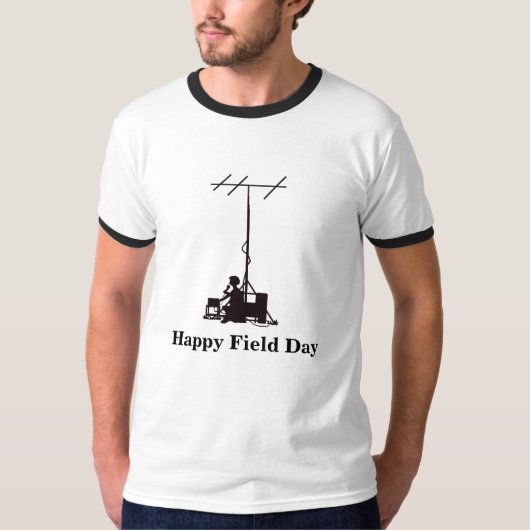 Ham Operator Outdoor Silhouette Field Day T-Shirt (Voorkant)