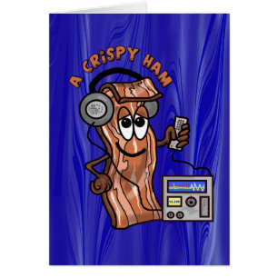 Ham Radio Bacon Opérateur Funny Greeting Card