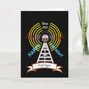 Ham Radio Biker Style Verjaardag Kaart Pas het aan